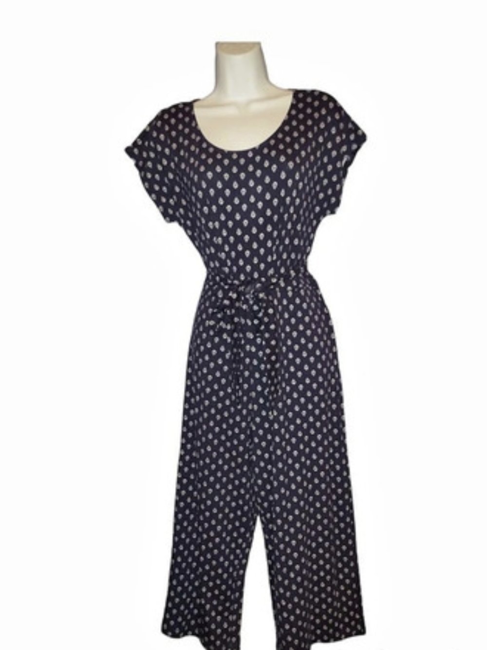 Old Navy Geometric Wide Leg Jumpsuit in Navy & White Size Medium